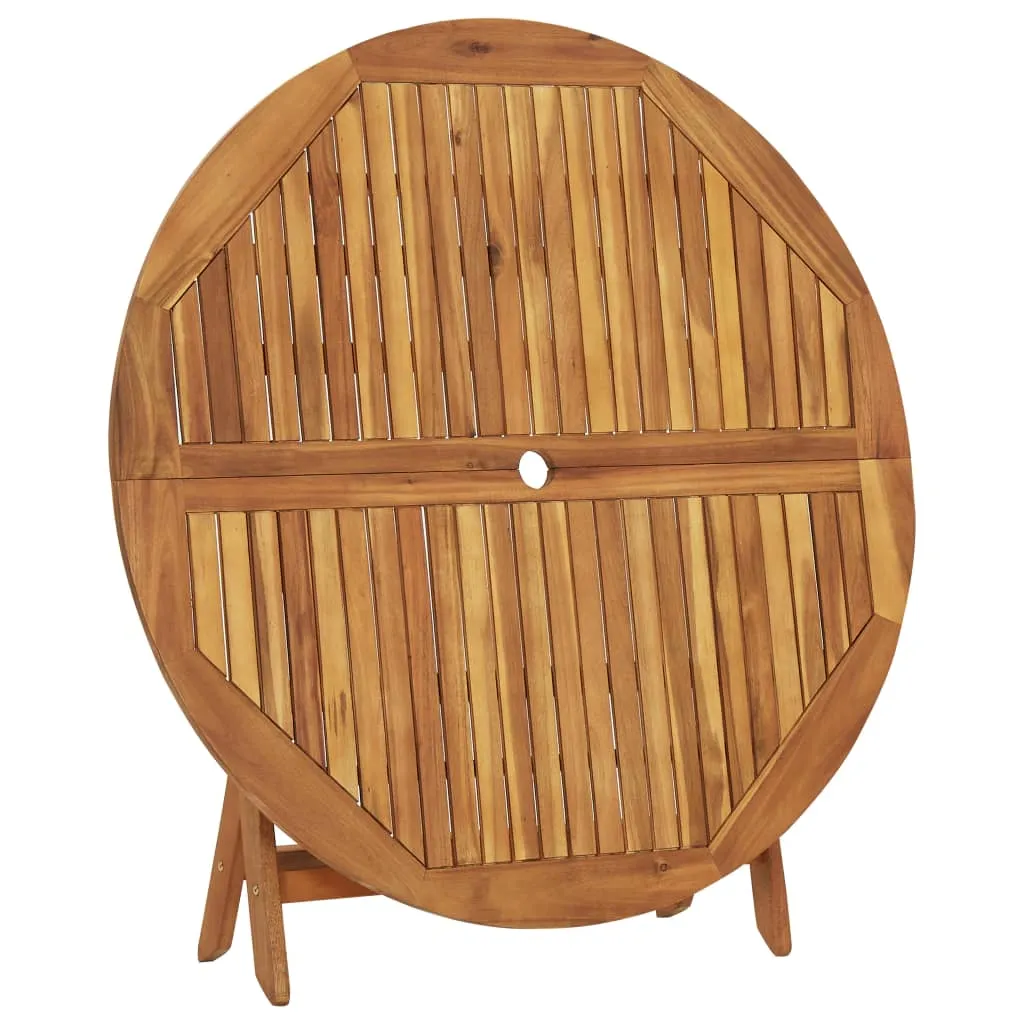 Folding Patio Table 35.4"x35.4"x29.5" Solid Acacia Wood