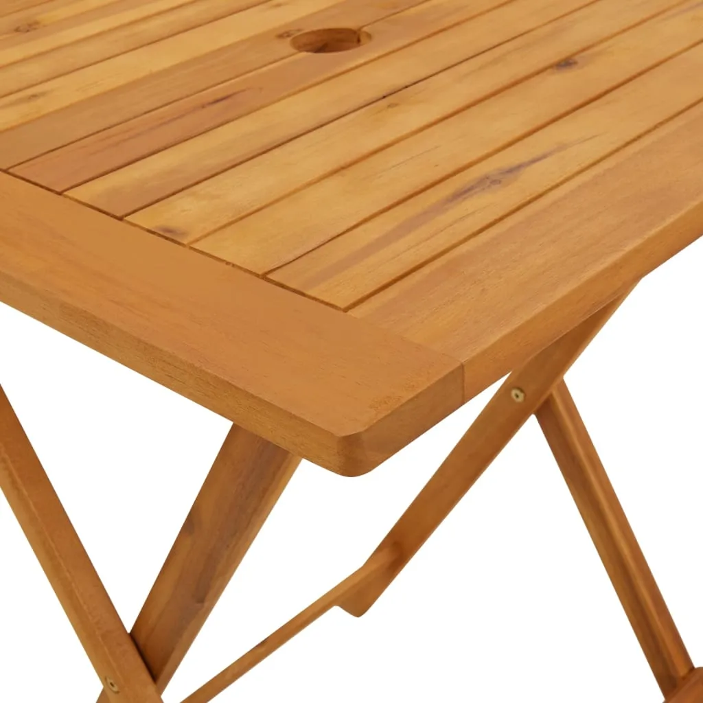Folding Patio Table 35.4"x35.4"x29.5" Solid Acacia Wood