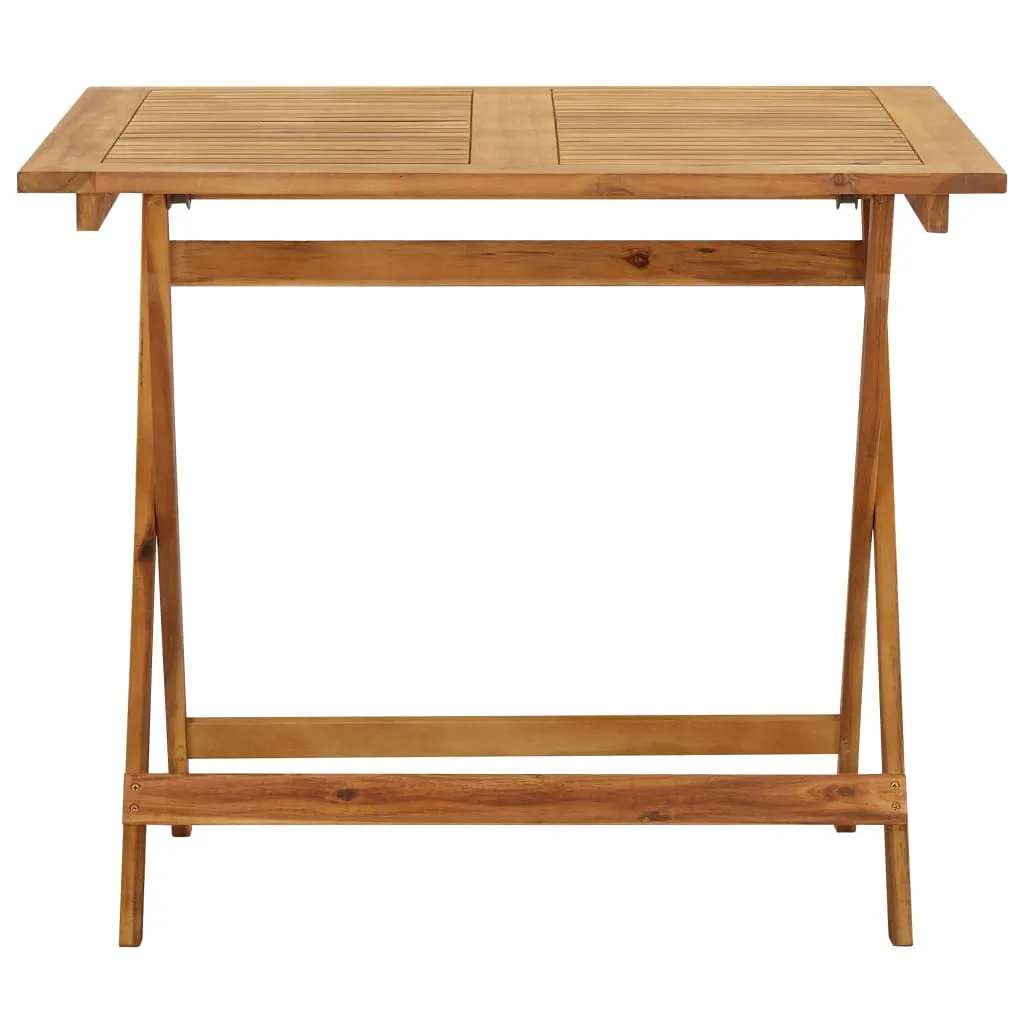 Folding Patio Table 35.4"x35.4"x29.5" Solid Acacia Wood