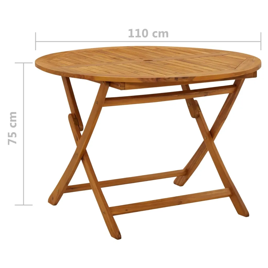 Folding Patio Table 35.4"x35.4"x29.5" Solid Acacia Wood