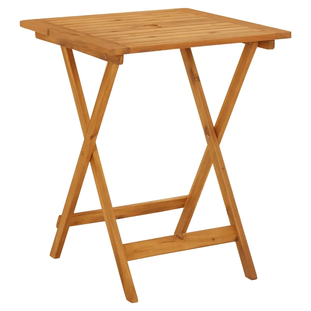 Folding Patio Table 35.4"x35.4"x29.5" Solid Acacia Wood