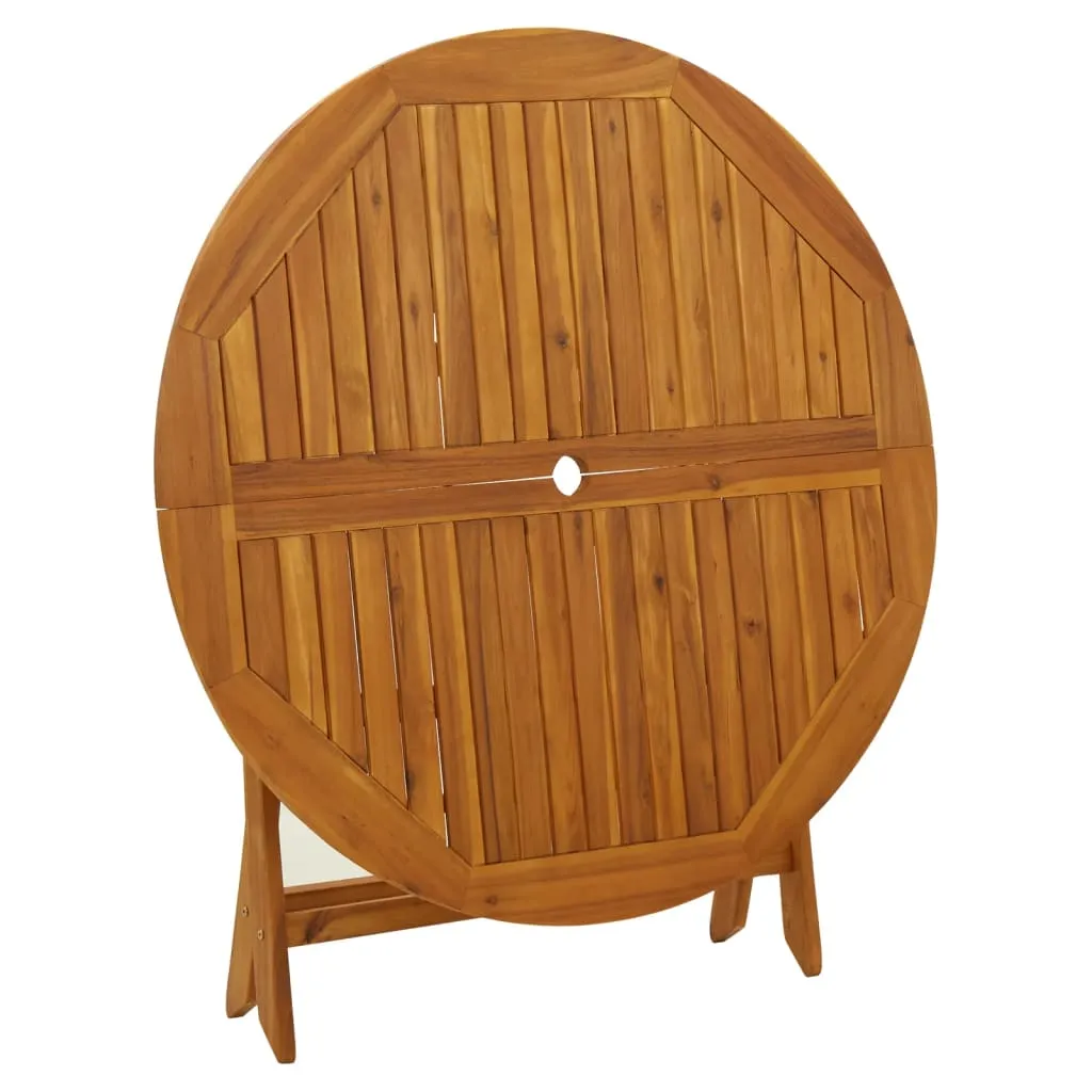 Folding Patio Table 35.4"x35.4"x29.5" Solid Acacia Wood