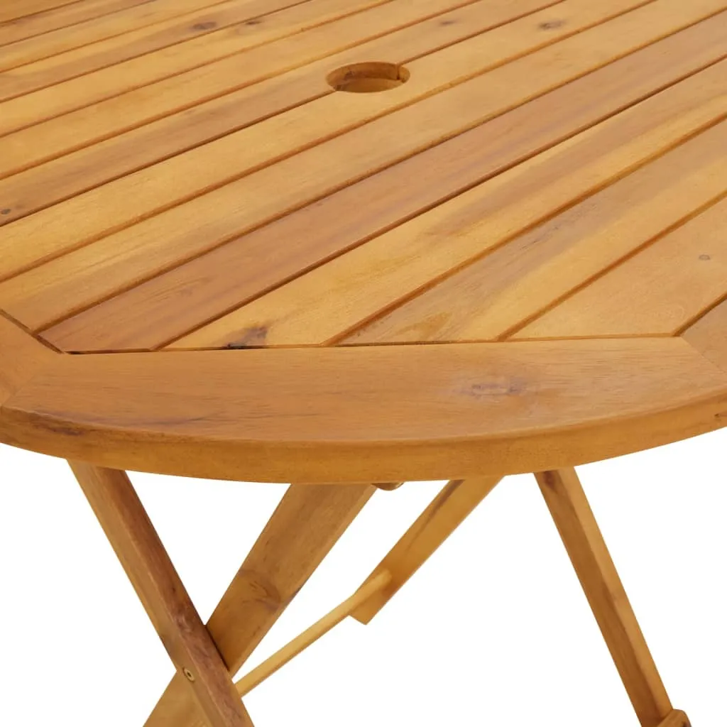 Folding Patio Table 35.4"x35.4"x29.5" Solid Acacia Wood