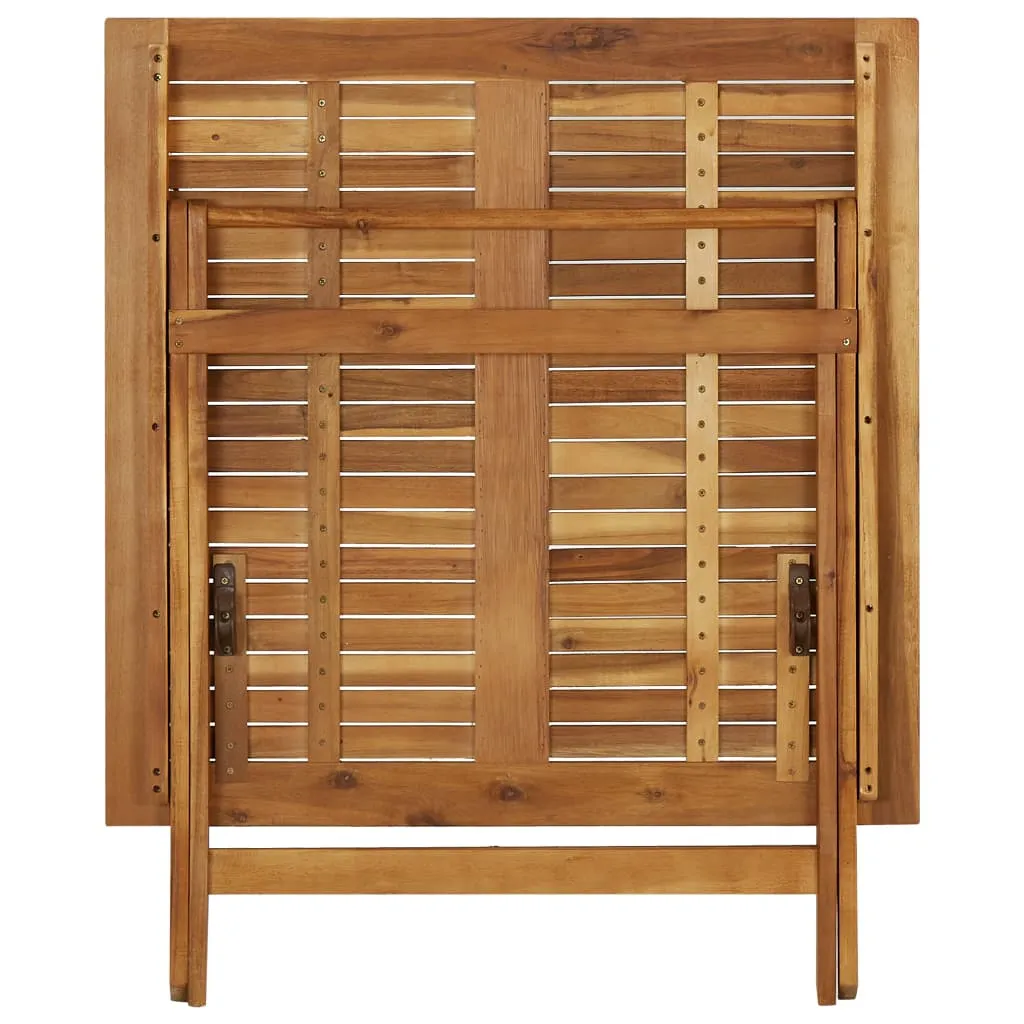 Folding Patio Table 35.4"x35.4"x29.5" Solid Acacia Wood