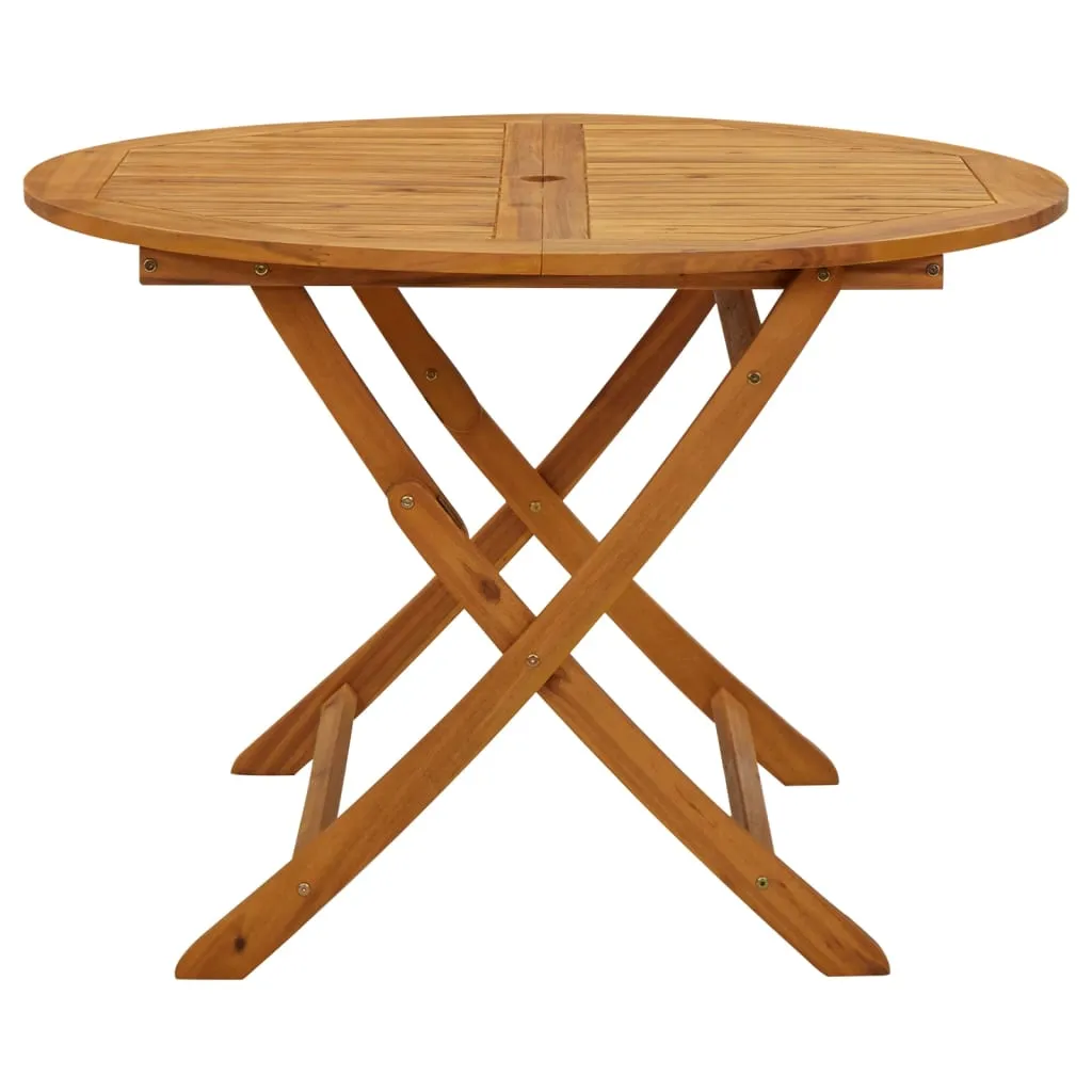 Folding Patio Table 35.4"x35.4"x29.5" Solid Acacia Wood