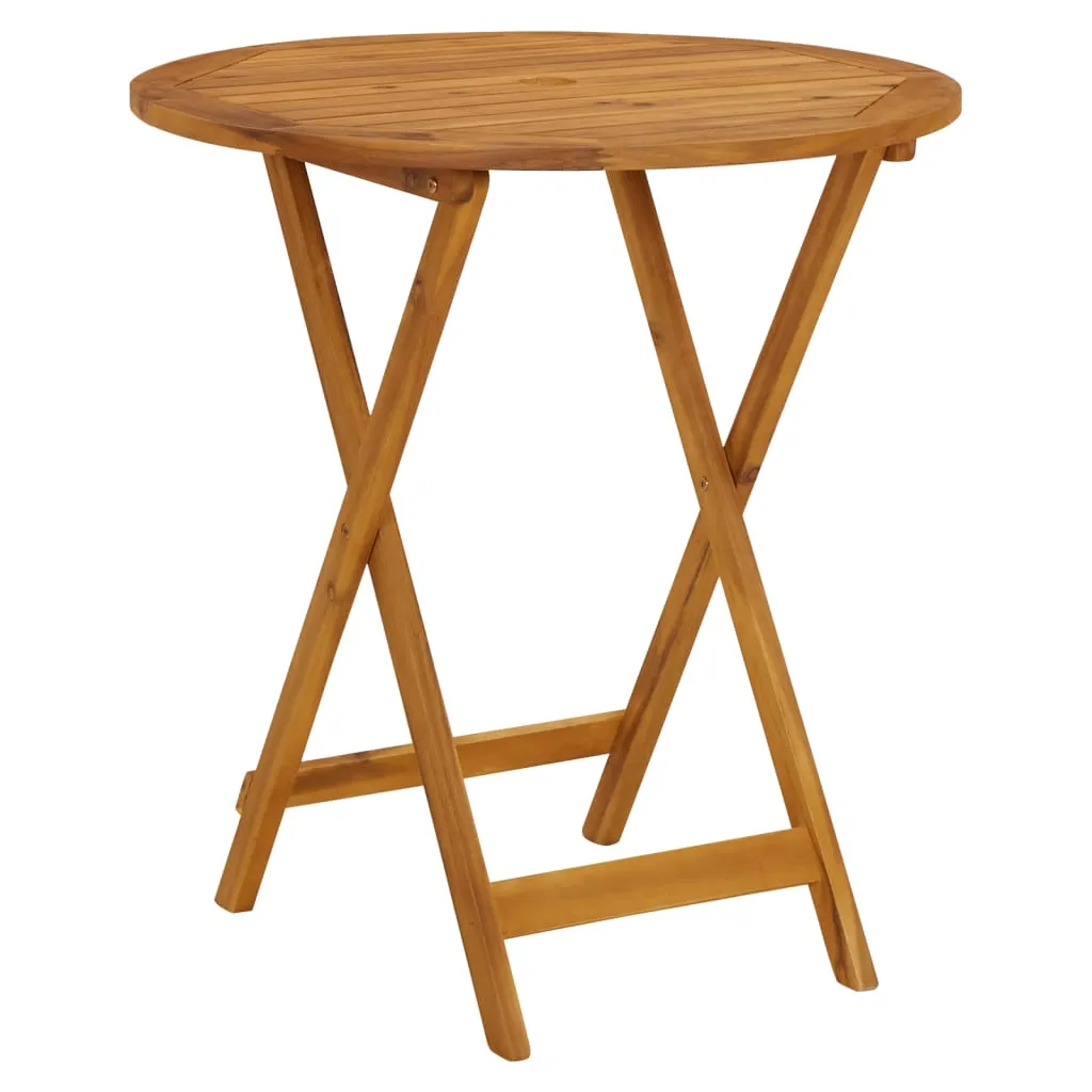 Folding Patio Table 35.4"x35.4"x29.5" Solid Acacia Wood
