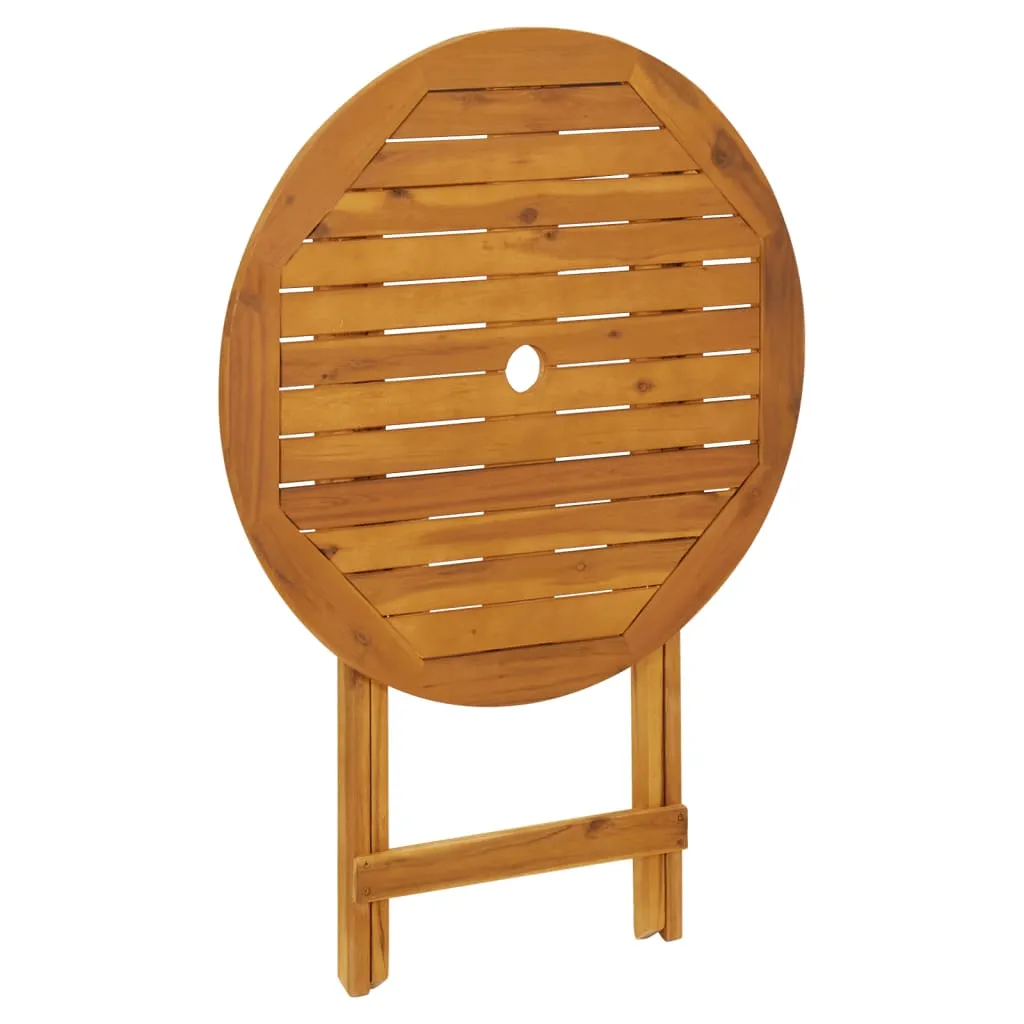 Folding Patio Table 35.4"x35.4"x29.5" Solid Acacia Wood