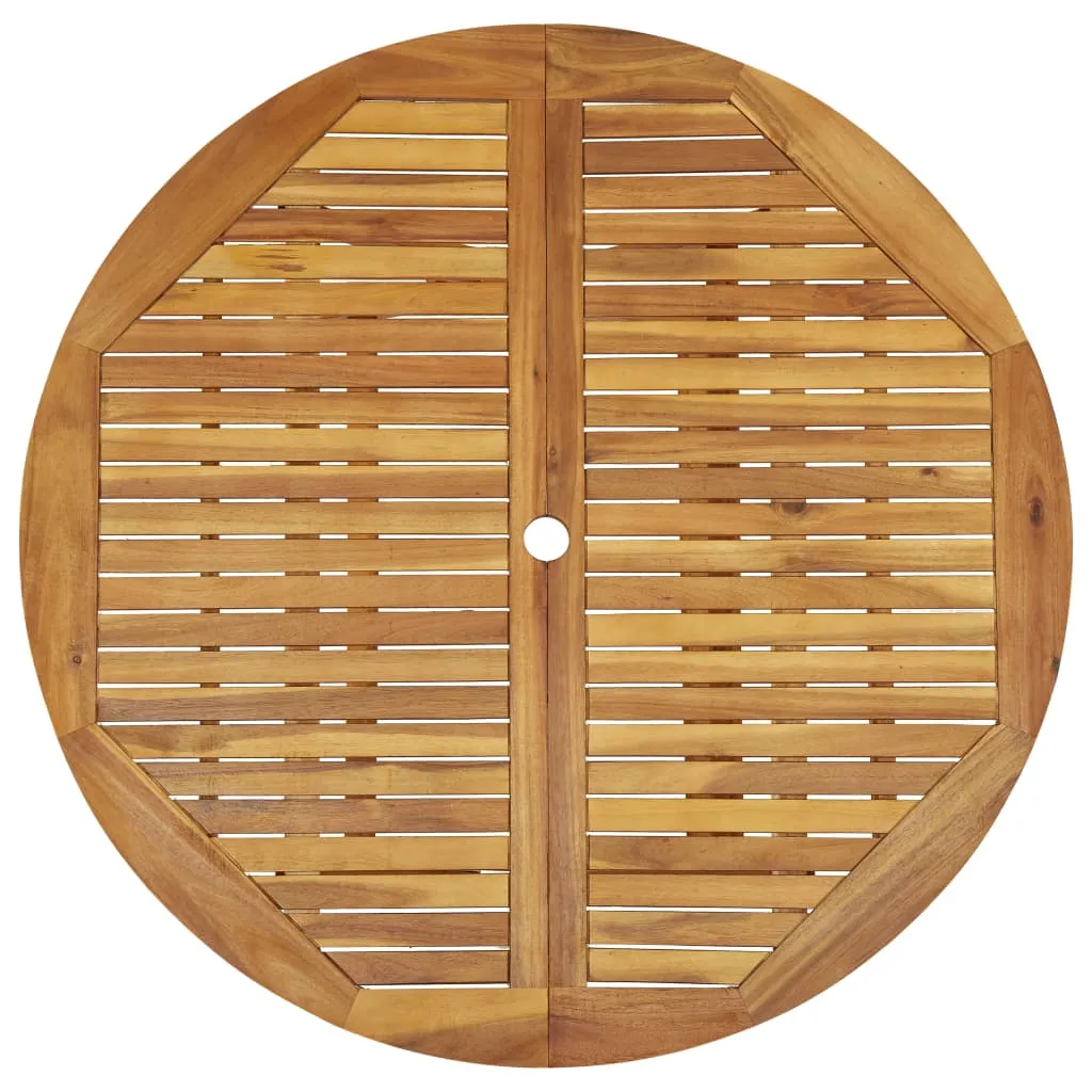 Folding Patio Table 35.4"x35.4"x29.5" Solid Acacia Wood