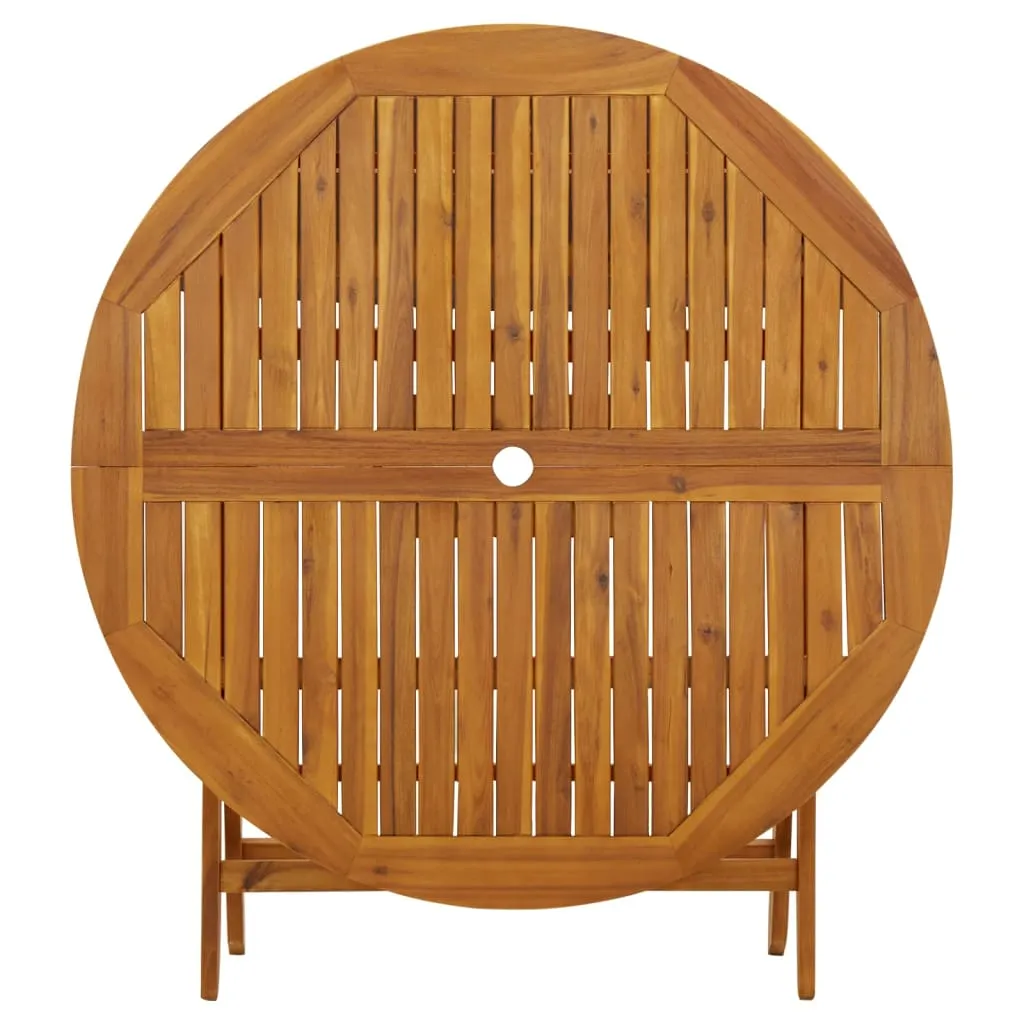 Folding Patio Table 35.4"x35.4"x29.5" Solid Acacia Wood
