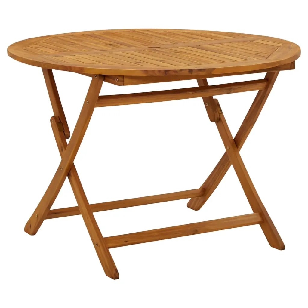 Folding Patio Table 35.4"x35.4"x29.5" Solid Acacia Wood