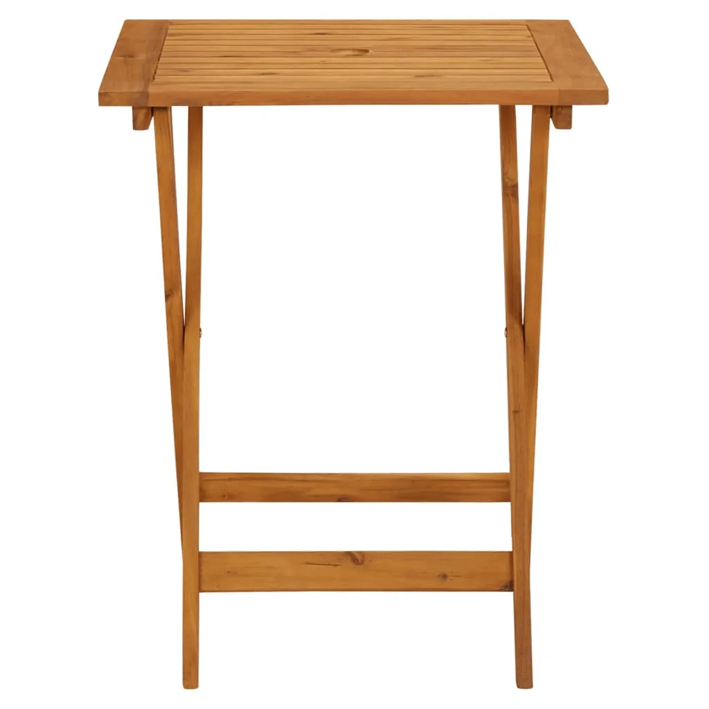 Folding Patio Table 35.4"x35.4"x29.5" Solid Acacia Wood
