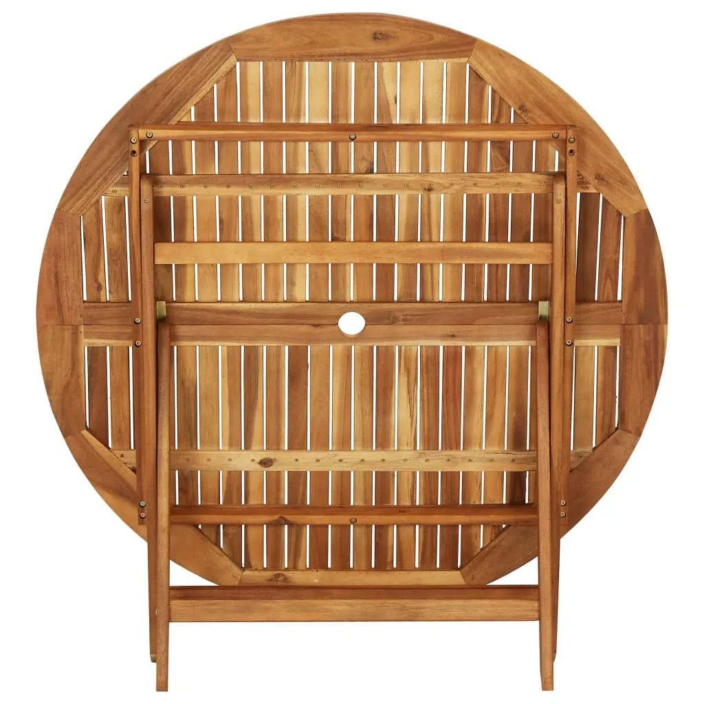 Folding Patio Table 35.4"x35.4"x29.5" Solid Acacia Wood