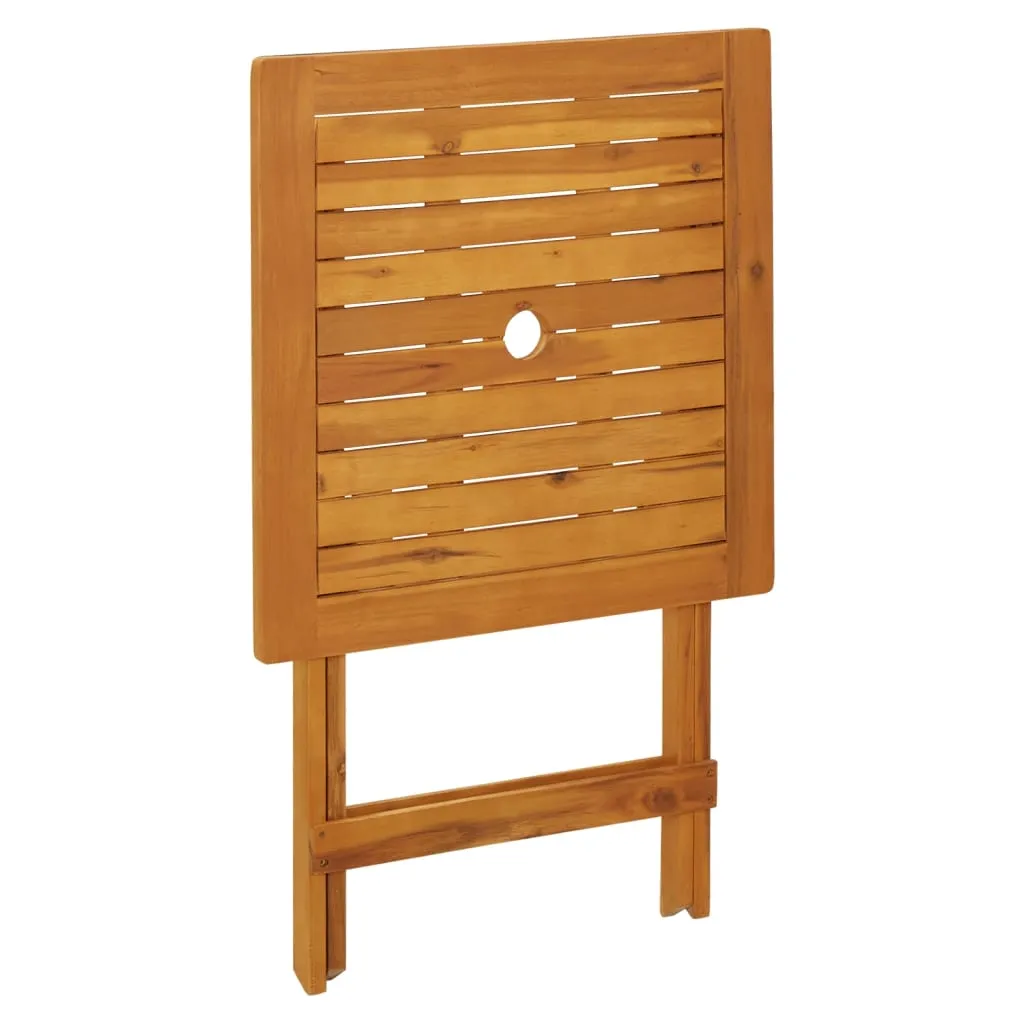 Folding Patio Table 35.4"x35.4"x29.5" Solid Acacia Wood