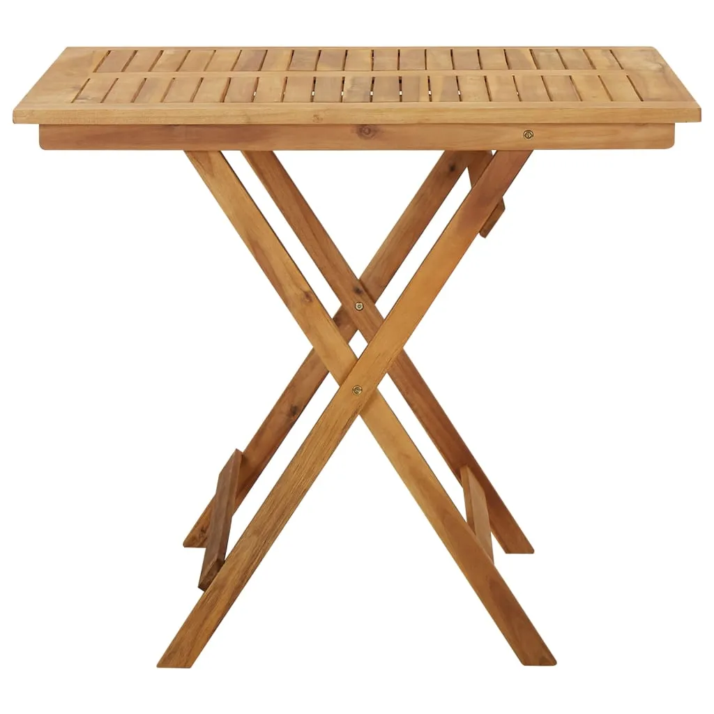 Folding Patio Table 35.4"x35.4"x29.5" Solid Acacia Wood