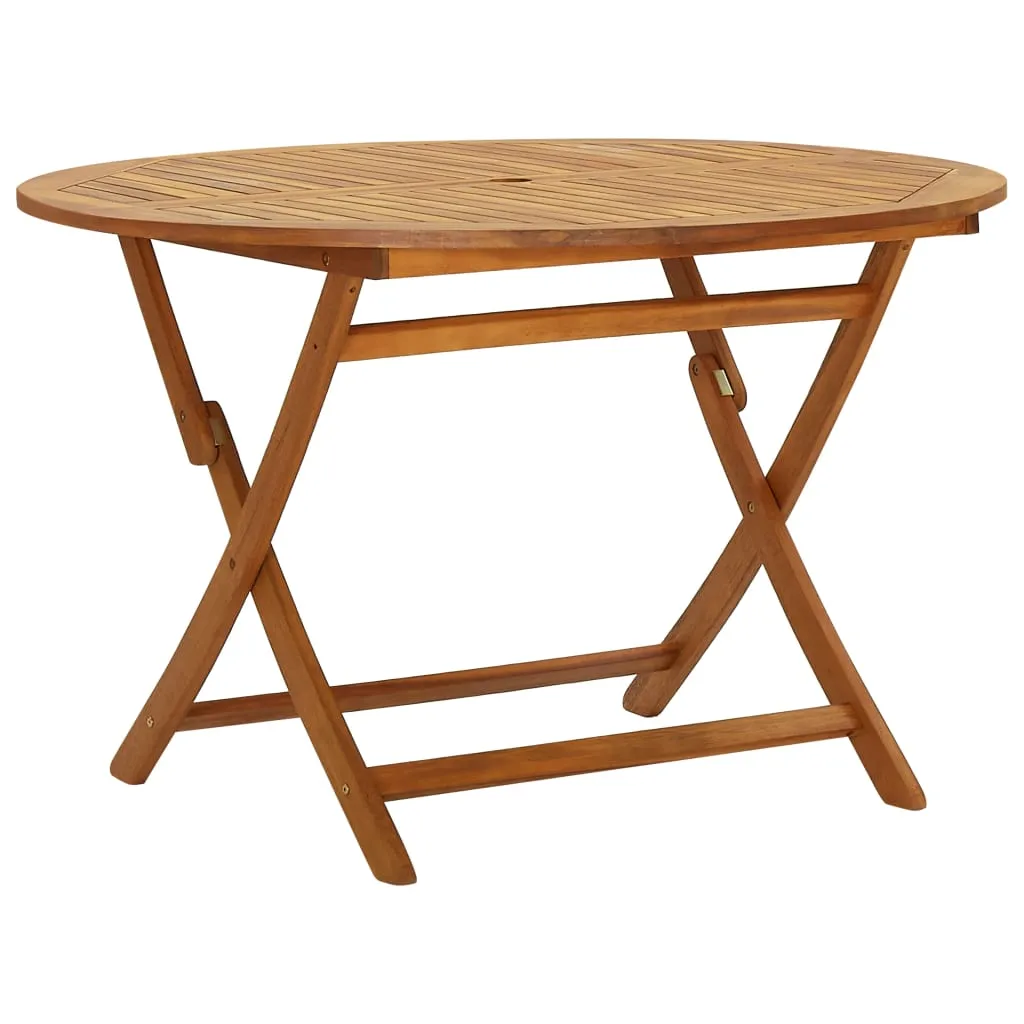 Folding Patio Table 35.4"x35.4"x29.5" Solid Acacia Wood