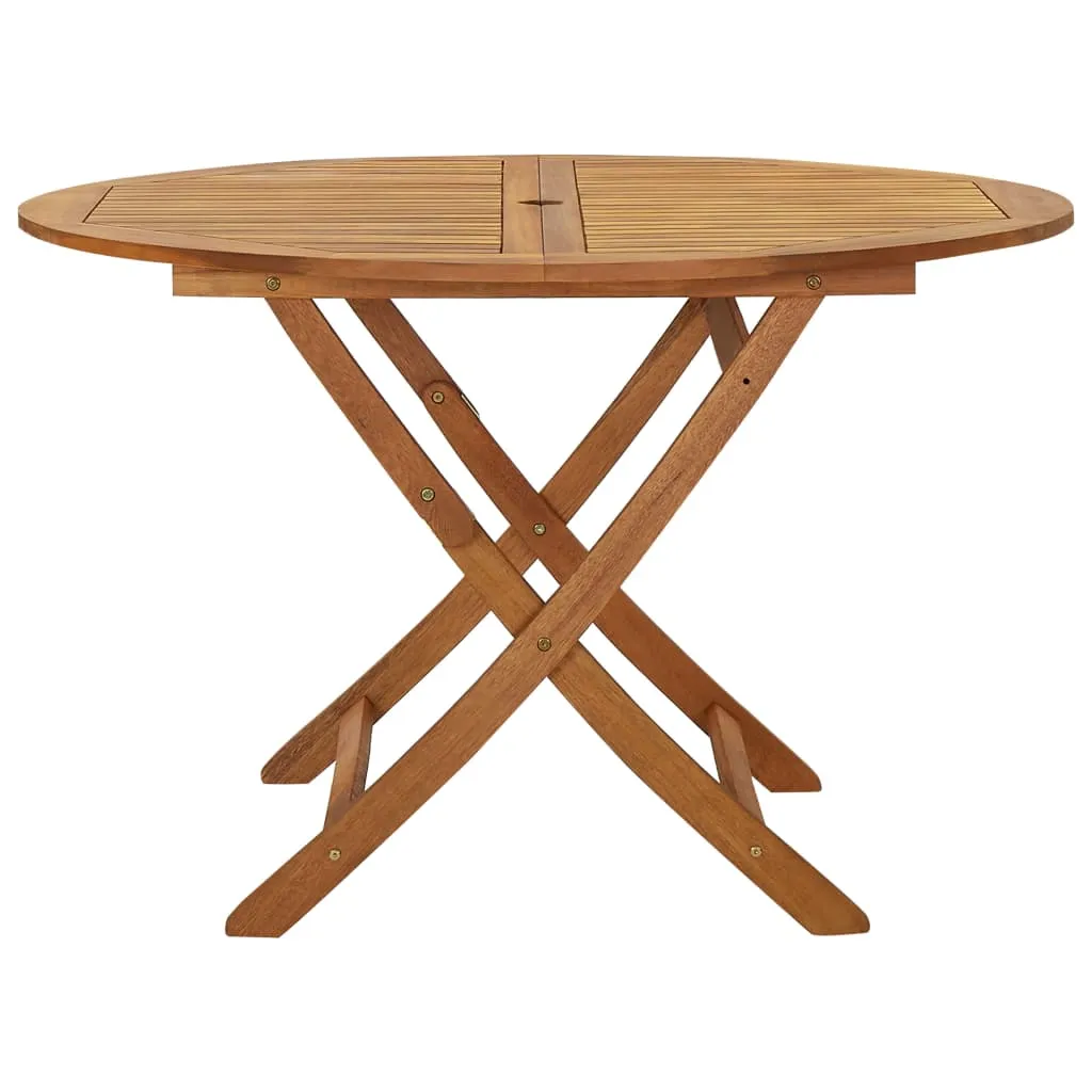 Folding Patio Table 35.4"x35.4"x29.5" Solid Acacia Wood