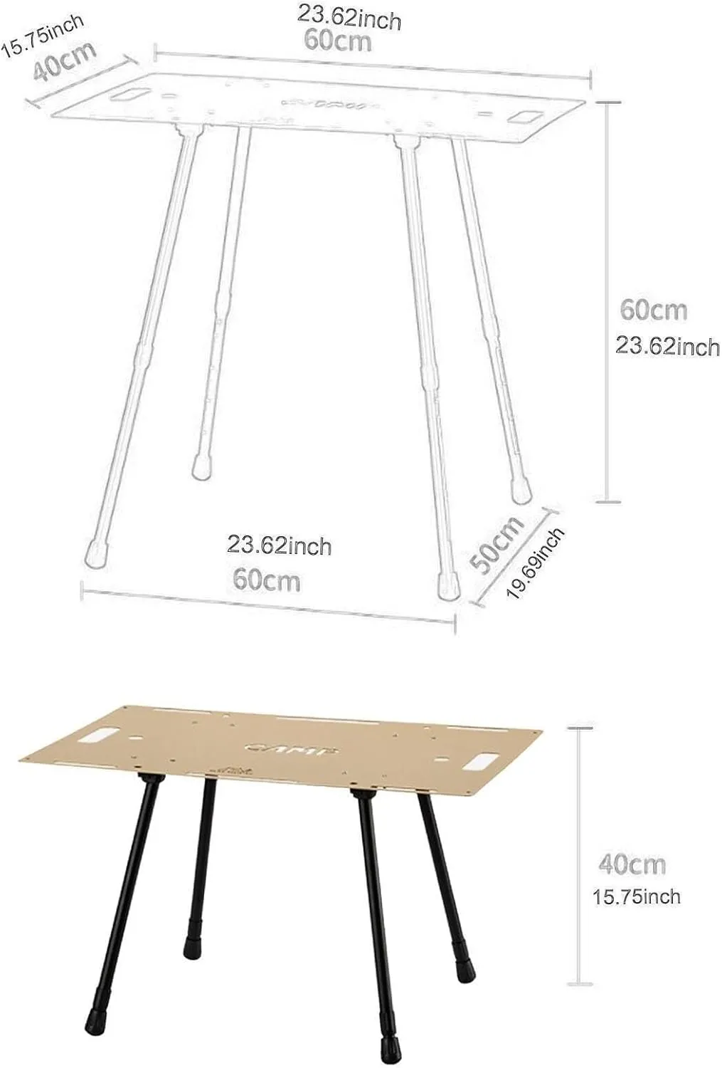 Folding Table Adjustable Height Multipurpose Stable Outdoor Table Picnic Coffee Table Furniture for Backpacking Hiking Garden Wilderness Camping Table Portable Camping Table Foldable Camping