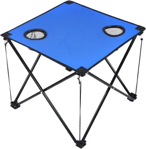 Folding Table Folding Table Waterproof Canvas Beach Table for Outside with 2 Cup Holders & Bags for Camping Portable Camping Table Folding Picnic Tables Portable Folding Camping Table