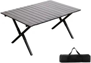 Folding Table Picnic Camping Table, Portable Roll Up Folding Dining Table, Lightweight Picnic Portable Table, for Travel Picnic Beach Party(Black,35.4 * 23.6 * 17.7in)