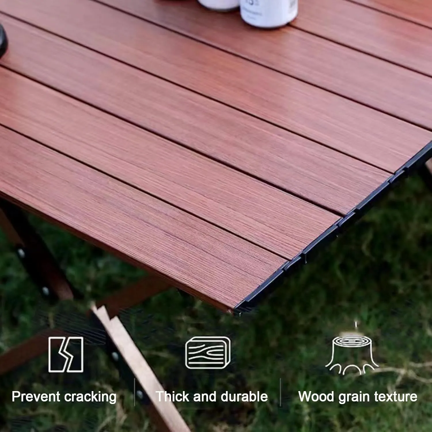 Folding Table Picnic Camping Table, Portable Roll Up Folding Dining Table, Lightweight Picnic Portable Table, for Travel Picnic Beach Party(Black,35.4 * 23.6 * 17.7in)
