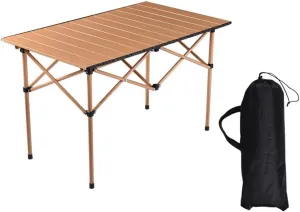 Folding Table, Portable Aluminum Roll-up Camping Table with Carrying Bags, Rectangular Camp Folding Table for Indoor & Outdoor Party, Picnic, Beach, BBQ, Garden, Backyard