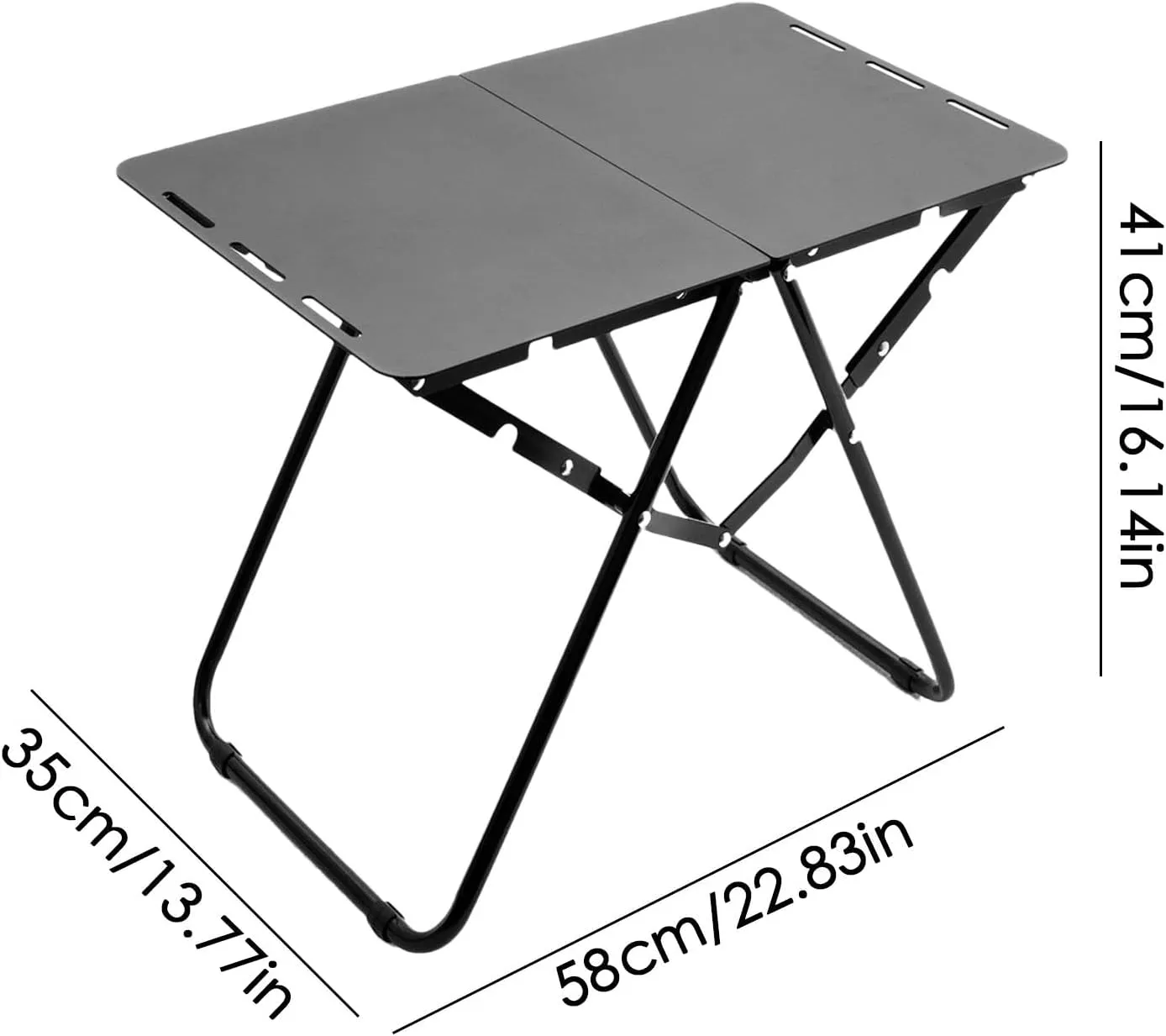Folding Table - Portable Grill Table with Stable Structure, Stable Aluminum Table | Portable Picnic Table, Aluminum Metal Table, Portable Beach Table for Beach Picnic Camping Travel