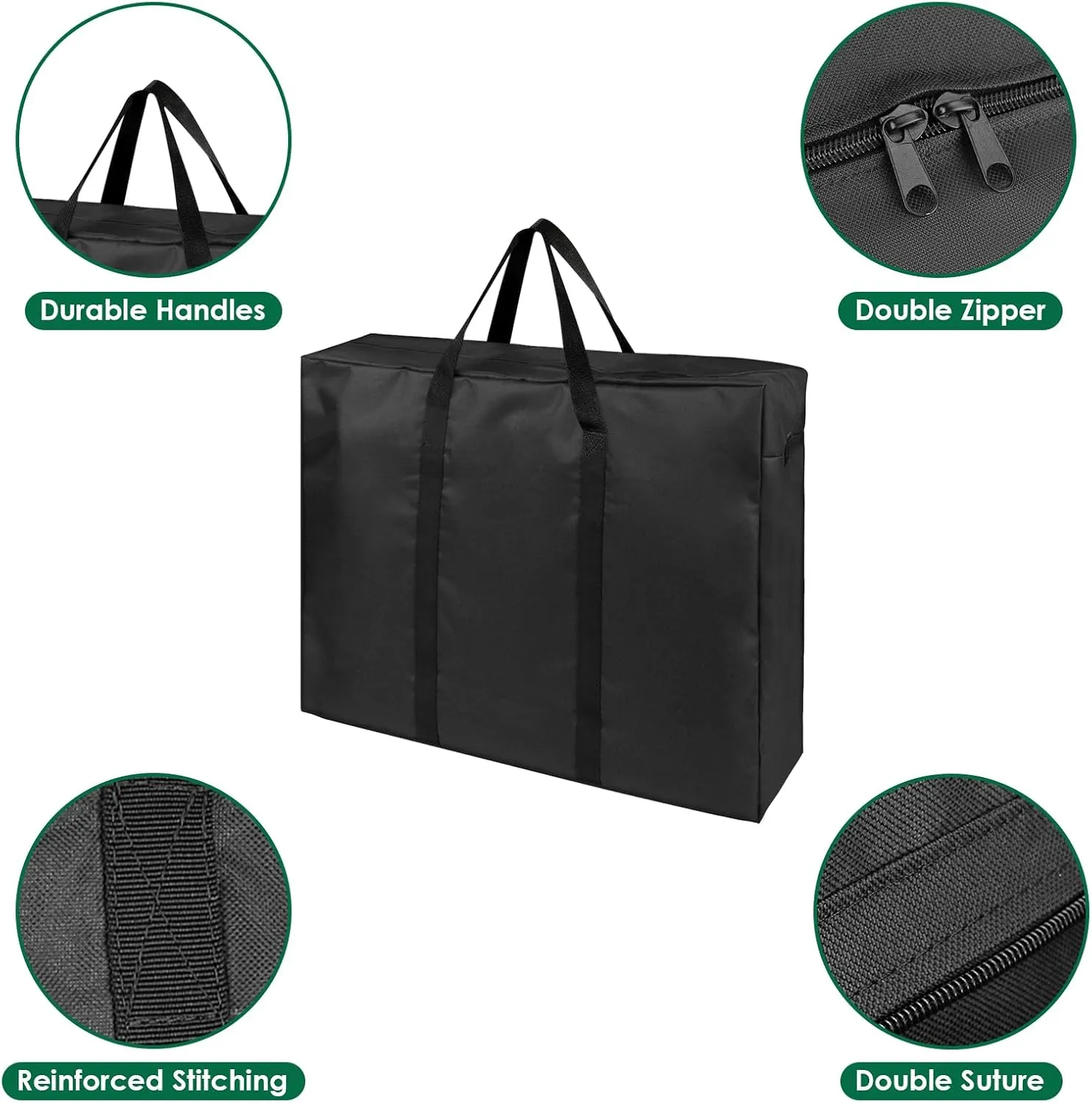 Folding Table Storage Bag, Portable Carry Bag for 6FT Folding Picnic/Camp Tables, Dustproof Poker Table Cover - 36" D x 5" W x 30" H