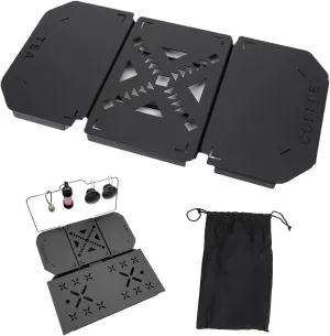 Folding Table Top for Stanley 9.4L Lunch Box, Professional Aluminium Alloy Portable Camping Table Board and Coffee Station for Fishing and Camping Gear, Black