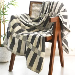 Folkulture Throw Blanket 50" x 60", 100% Recycled Cotton for Couch, Chair, Bed or Sofa - Soft Boho Blanket