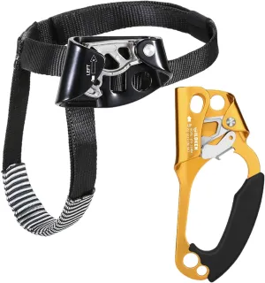 Foot Ascender Outdoor Mountaineering Tree Arborist Climbing Rappelling Equip, Climbing Hand Ascender Outdoor Mountaineering Tree Arborist Climbing Rappelling Equip