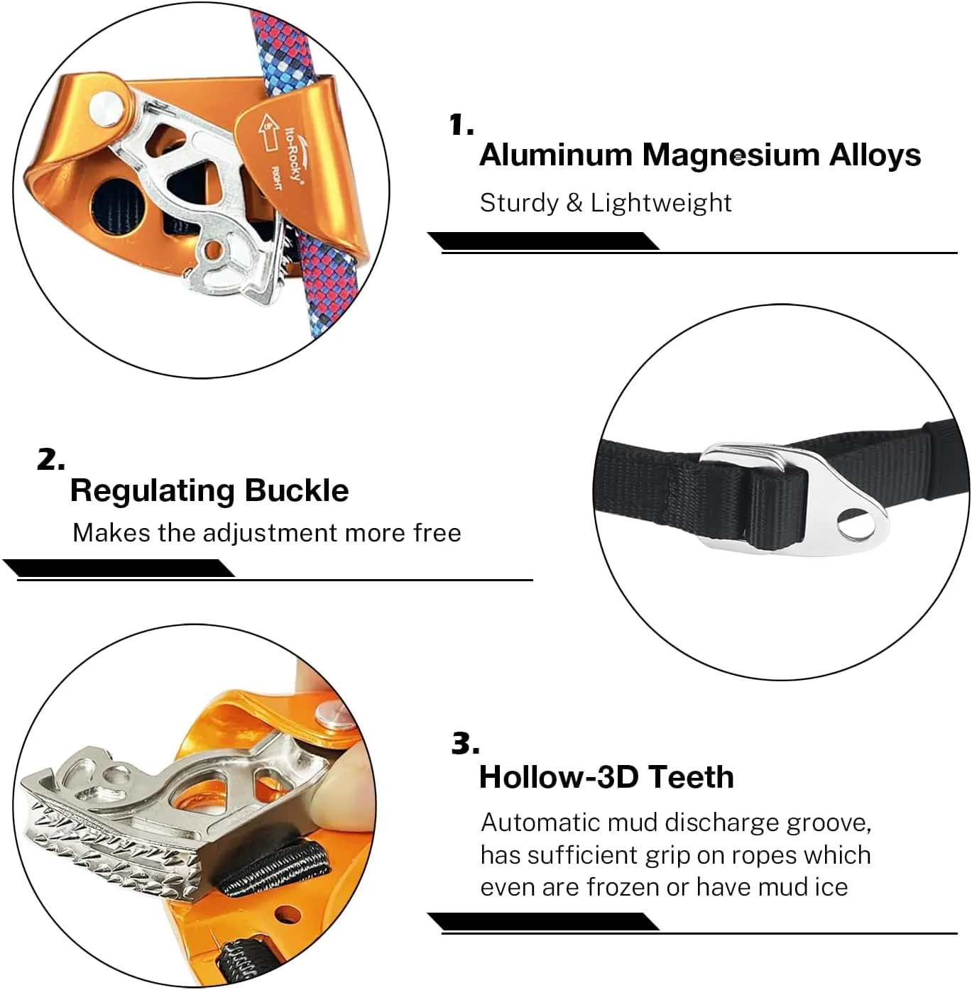 Foot Ascender Riser - Rope Climbing Equipment for SRT Climbing & Tree Arborist Climbing Device