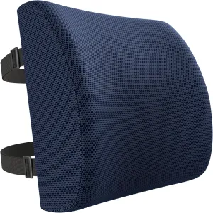 FORTEM Lumbar Support Cushion, Back Support for Office Chair and Car Seat, Back Rest for Gaming Chair, Memory Foam Pillow, Desk Chair Cushion, Breathable & Washable Cover, Adjustable Straps