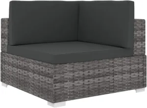 Front Porch Chairs, Outdoor Lounge Chair,Sectional Corner Chair with Cushions, Easy to Clean Suitable for Patio, Deck, Front Porch, Garden Poly Rattan Gray