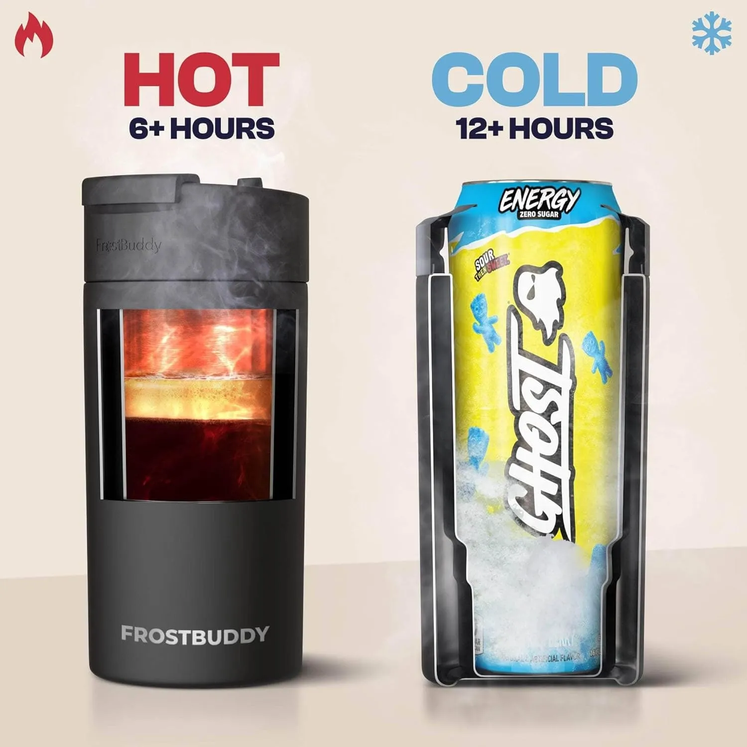 Frost Buddy Universal Can Cooler - Fits All - For Regular 12 & 16 oz or Slim-Size Bottles - Insulated Double-Walled Stainless Steel (Royal)