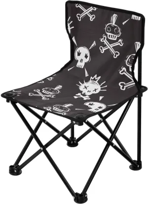 Funny Rock Punk Skulls Folding Camping Chairs Lightweight Portable Beach Chair Lawn Chair for Leisure
