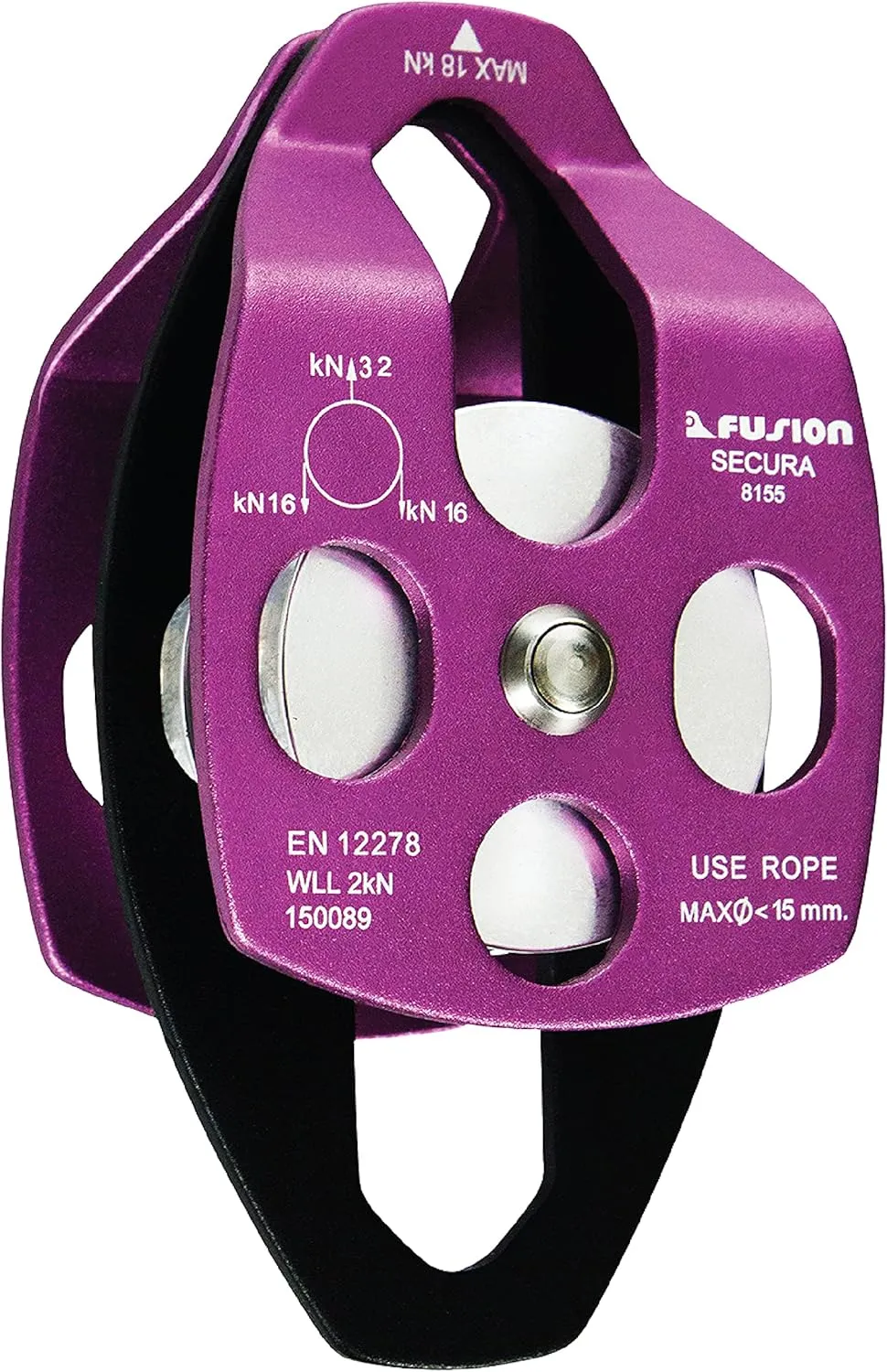 Fusion Climb Lightweight and Durable Aero Space Aluminum Alloy Double Pulley Swing Plate 32kN for Progress Capture System Rigging Hauling Rescue Arborist Tree Climbing