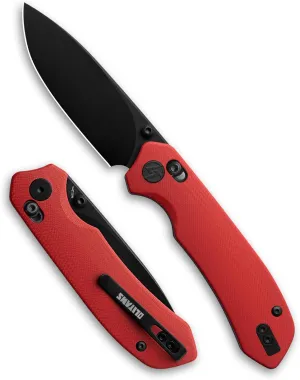 G031 Folding Camping Knife, Crossbar Lock Folding Pocket Knife, 3.3" 14C28N Sandvik Blade for Hiking, EDC 4.5oz (G10 Red Black)