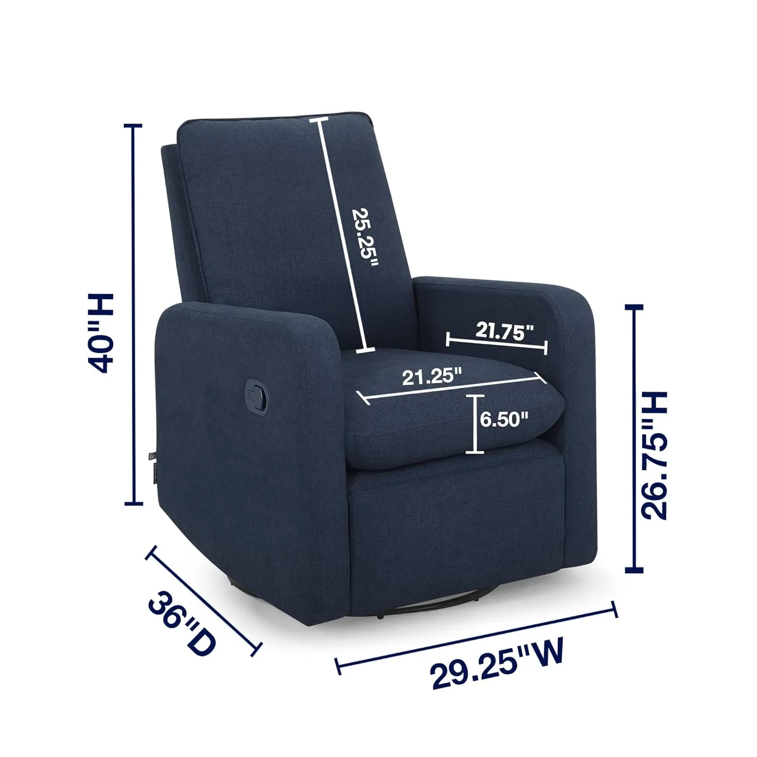 GAP babyGap Cloud Recliner with LiveSmart Evolve - Sustainable Performance Fabric, Sailor