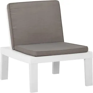 Garden Chairs, Front Porch Chairs, Patio Lounge Chair with Cushion, Easy to Clean Suitable for Indoor, Patio, Deck, Front Porch, Garden Plastic White