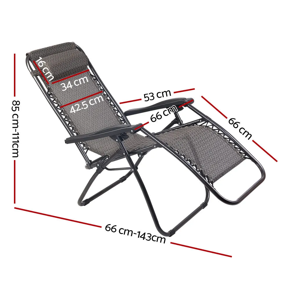 GB Beige Zero Gravity Outdoor Reclining Chair Recliner