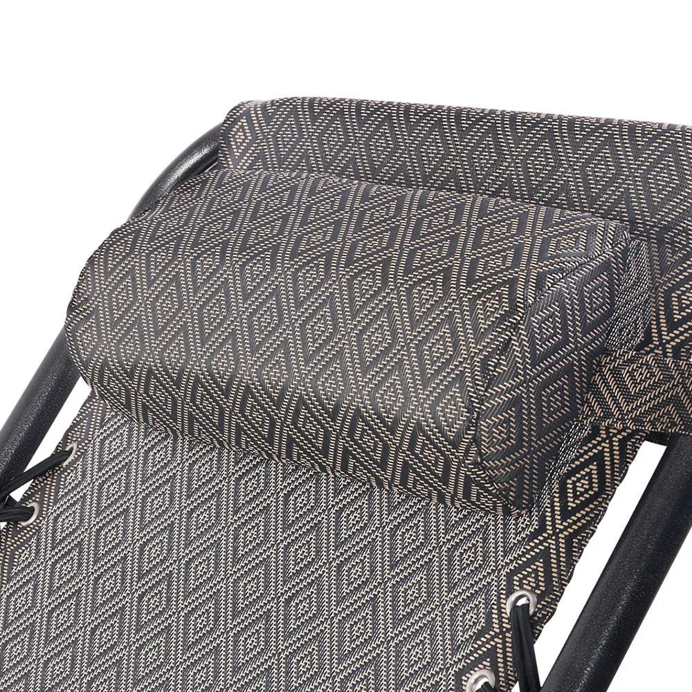 GB Beige Zero Gravity Outdoor Reclining Chair Recliner