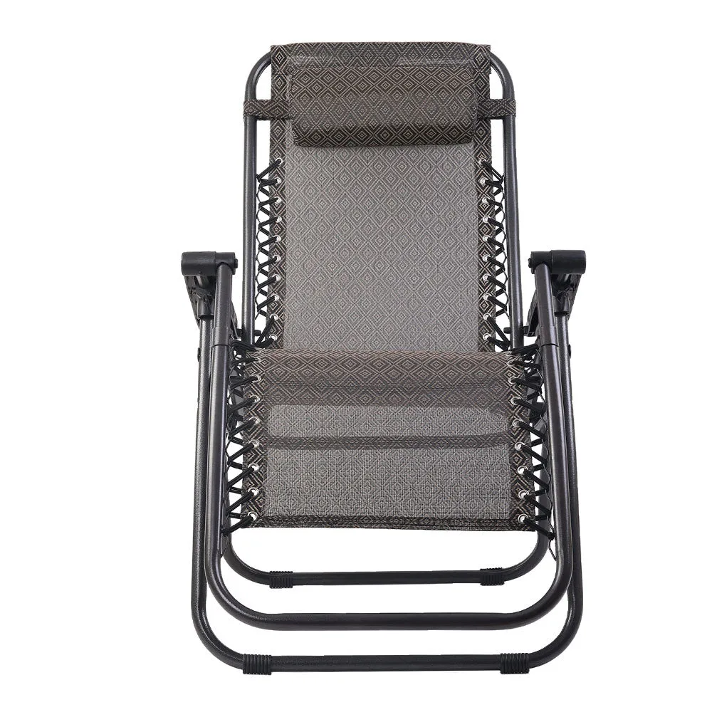GB Beige Zero Gravity Outdoor Reclining Chair Recliner