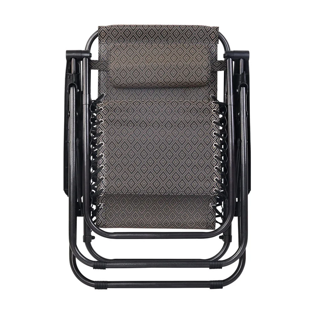 GB Beige Zero Gravity Outdoor Reclining Chair Recliner