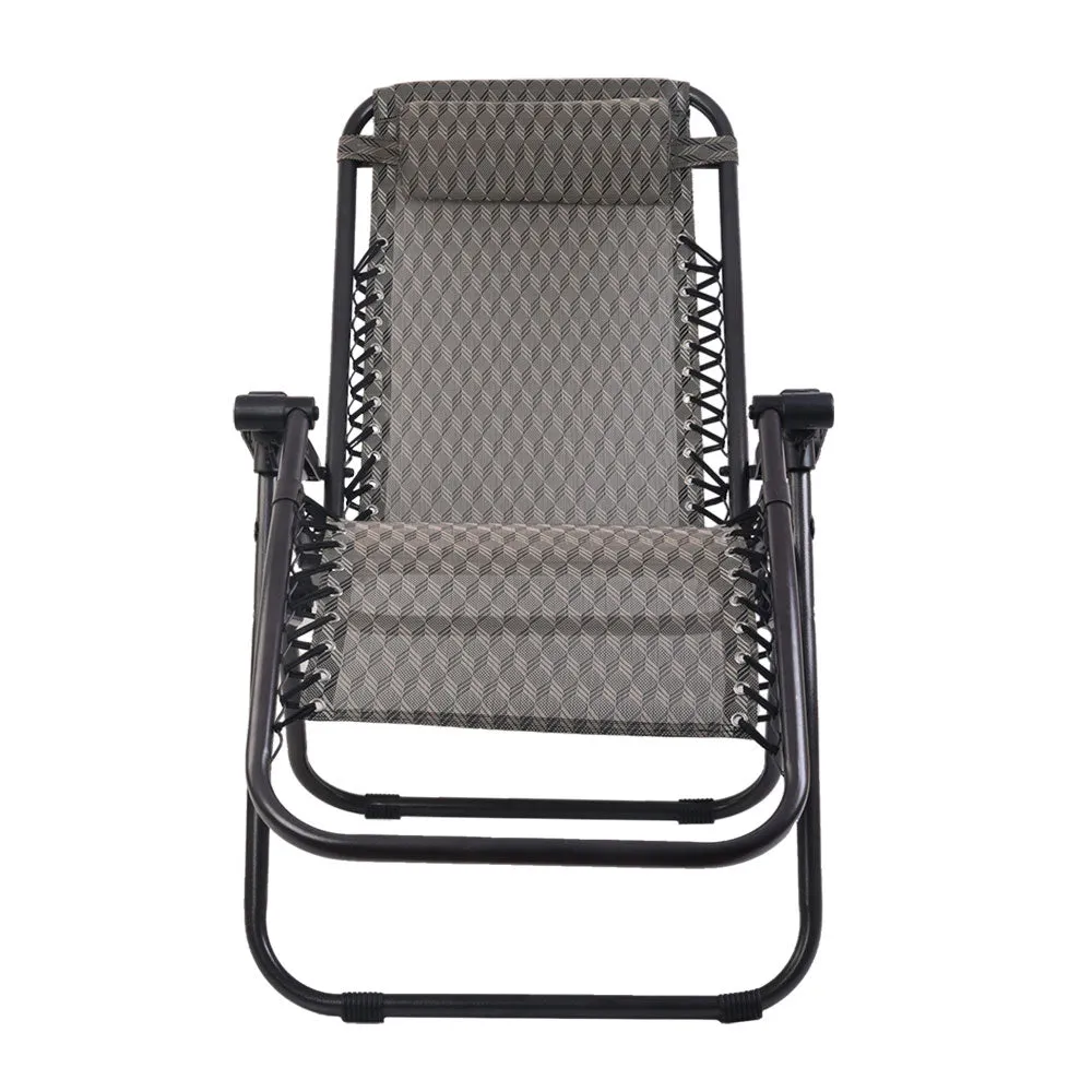GB Grey Zero Gravity Outdoor Reclining Chairs - set of two