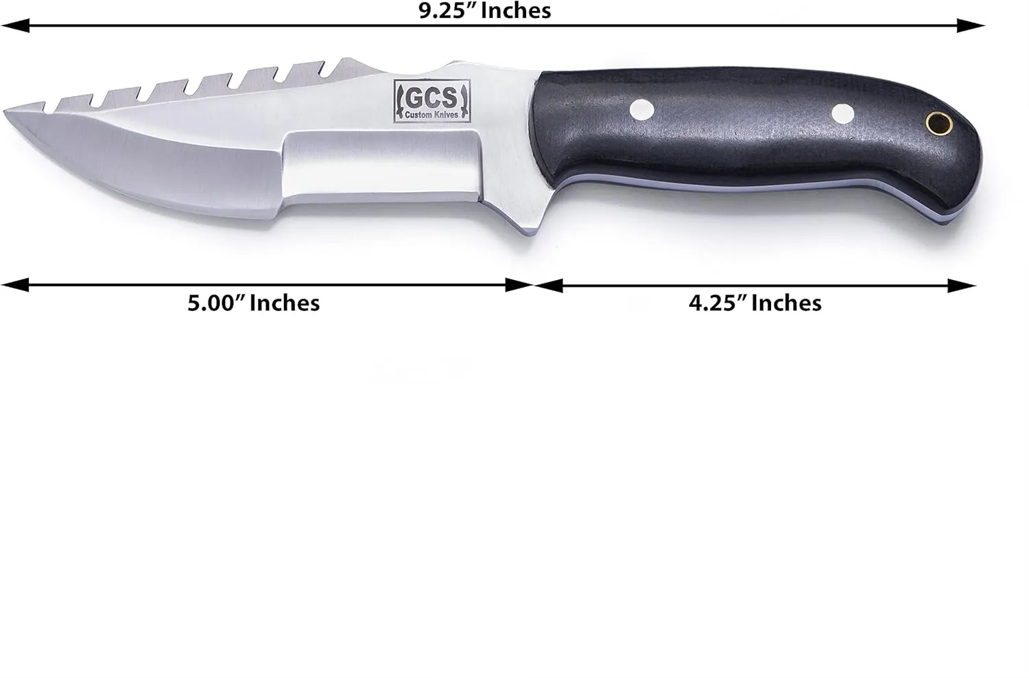 GCS Handmade D2 steel Hunting and Tactical Knife with Micarta Handle Fixed Blade Survival Knife Right Hand Scout Carry leather Sheath for Hunting Camping and EDC GCS 304 - Silver Fang