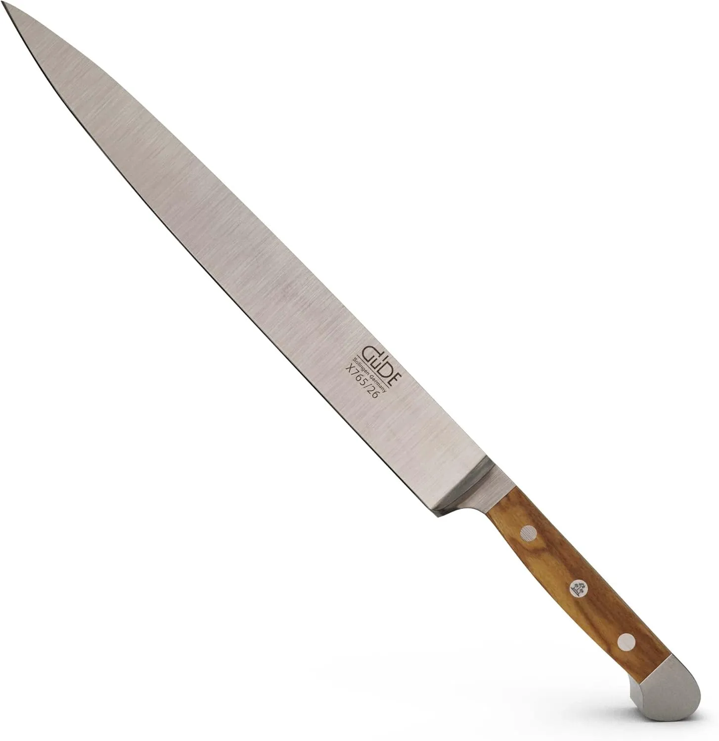 Güde Alpha Olive Series Hand Forged/Sharpened Slicing Knife, 10-in - Ice Hardened Steel - Made in Solingen, Germany Since 1910