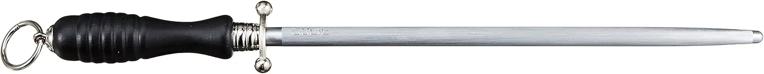 Güde Sigma Series Hand Forged Sharpening Steel With Black Wood Handle 11-in, Made in Solingen, Germany Since 1910
