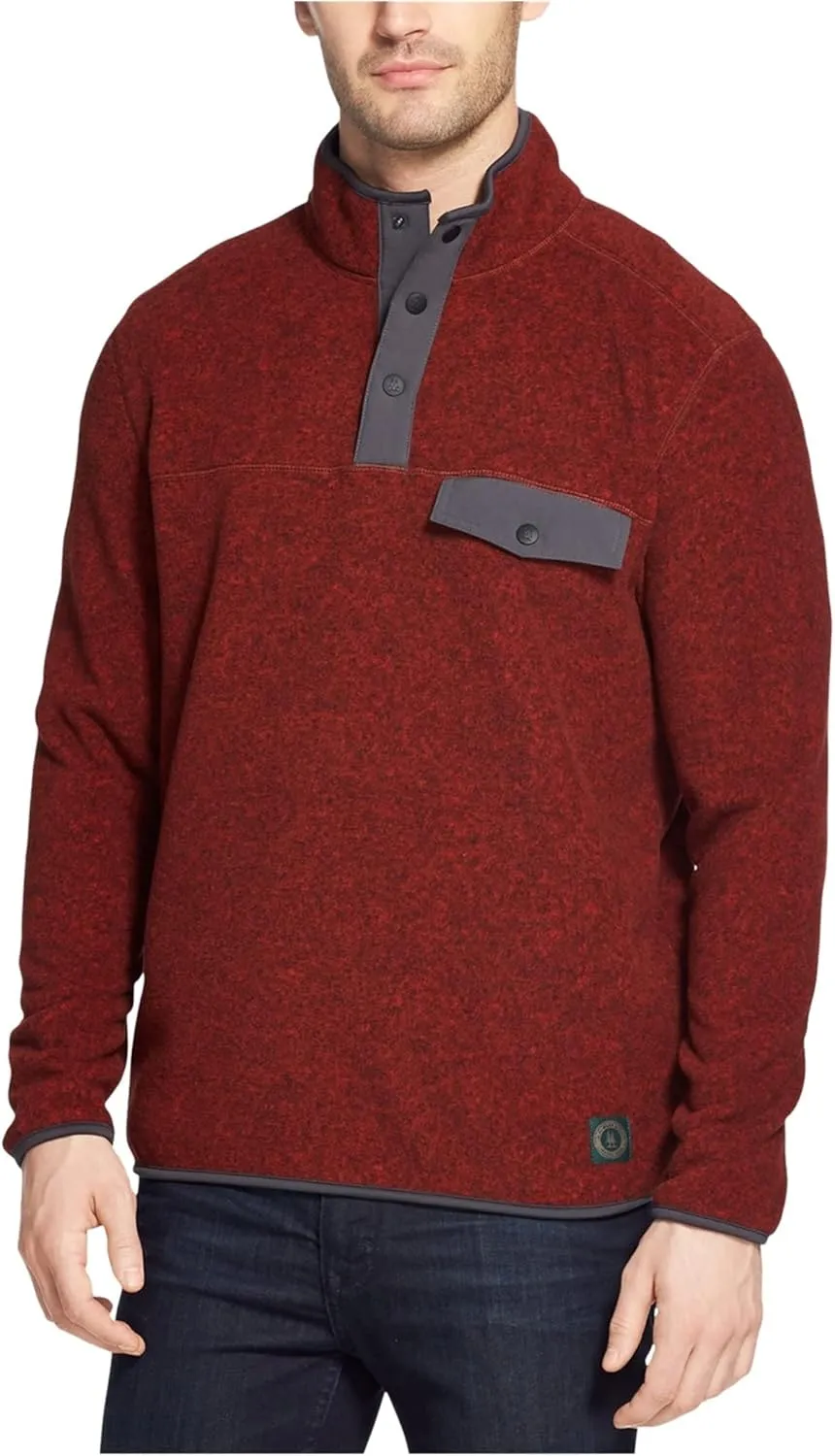 G.H. Bass & Co. Men's Arctic Terrain Polar Fleece 1/4 Snap Mockneck Soft Pullover