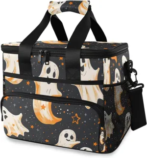 Ghost Black Cooler Bag Insulated Cooler Soft Sided Cooler 24 Can Portable Picnic Bag Large Leakproof Lunch Bag Box for Beach Grocery Camping Travel Car Men Women