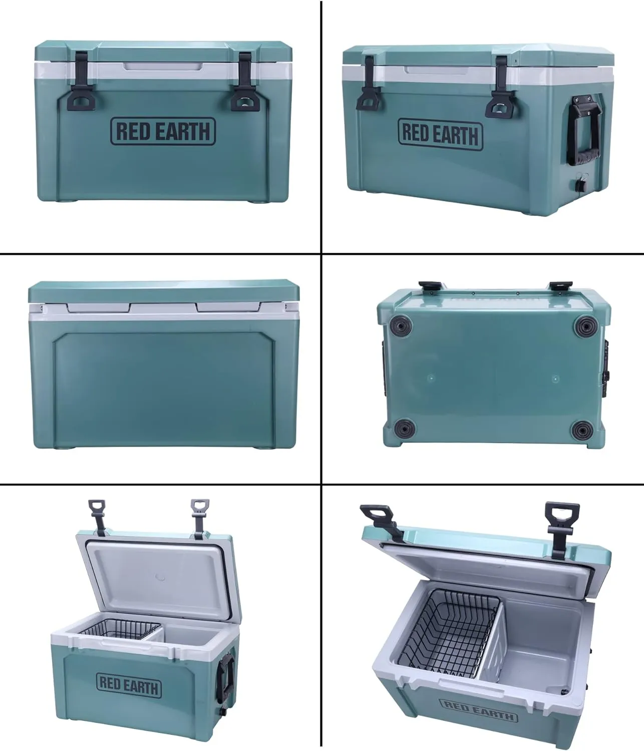 GiNT Ultra-Light 52 Quard Hard Cooler Insulated Portable Ice Chest Box with Basket & Divider, Great for The Beach, Boat, Fishing, Barbecue or Camping